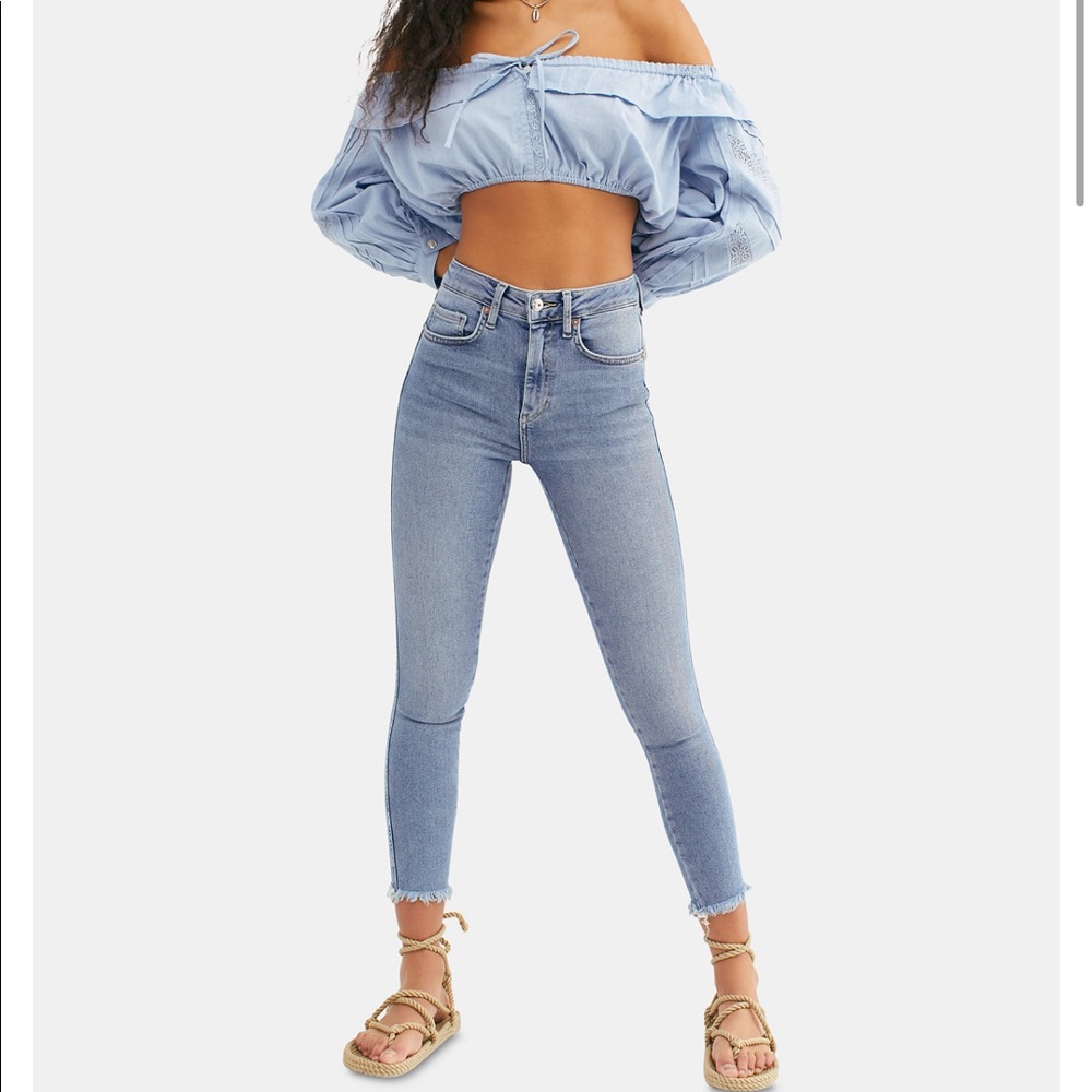 Free People “Raw high rise jegging”